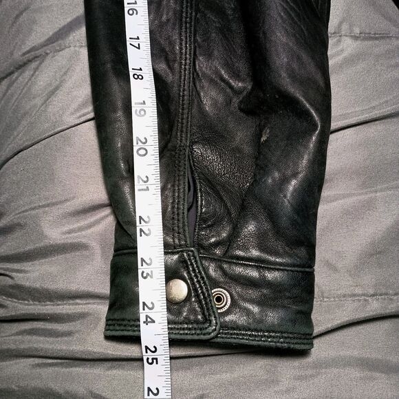 VINTAGE Colebrook Genuine Leather Bomber Jacket Mens L Black Buttery Soft Y2K - Picture 7 of 16